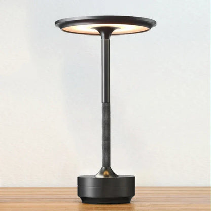 USB Rechargeable LED Desk Lamp with Touch Dimmer Control in Matte Aluminum Finish for Bedside, Dining Room, Office & Patio Use