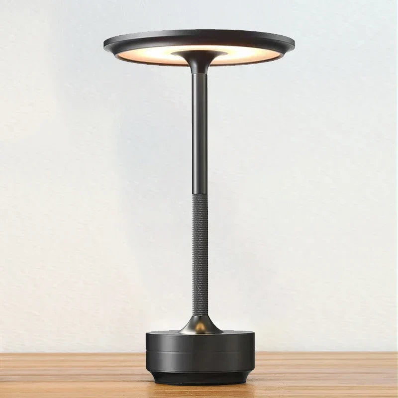 USB Rechargeable LED Desk Lamp with Touch Dimmer Control in Matte Aluminum Finish for Bedside, Dining Room, Office & Patio Use