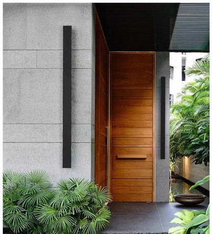 Vertical LED Sconce Metal Acrylic Waterproof Indoor Outdoor Fixture Adjustable Temperature Modern Exterior Interior Entryway Stairwell