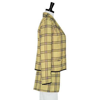 Chic Plaid Blazer Skirt Set for Women | Stylish Costume for Parties