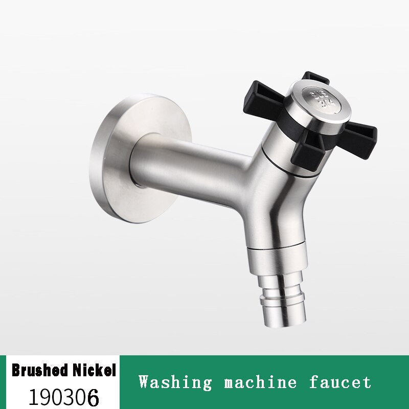 Wall-Mount Outdoor Garden Faucet | Cold Water Hose Spigot with Brass Valve & Stainless Steel Body for Yard, Patio & Balcony