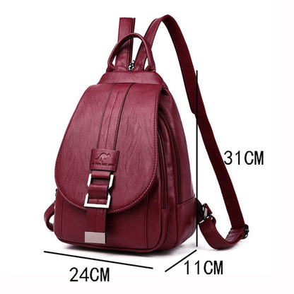 Women's Leather Backpack Purse | Convertible Shoulder Bag for Work & Travel | Handcrafted Premium Cowhide | Multi-Pocket Design