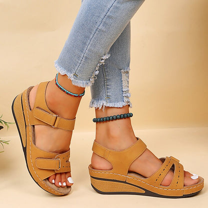Women's Arch Support Sandals with Adjustable Hook & Loop Straps – Cushioned Footbed, Anti-Slip Sole for All-Day Comfort, Summer Walking