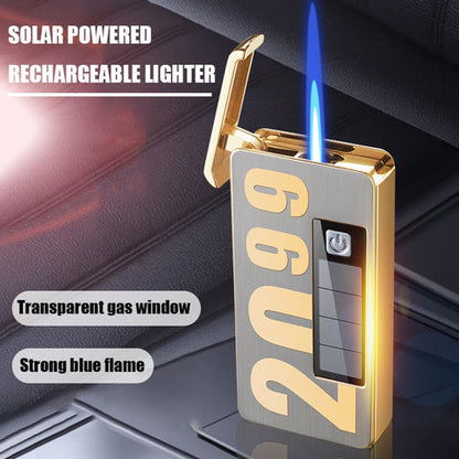 Eco Flame | Solar Charging Jet Lighter with LED Light | Compact Design for Outdoor Adventures
