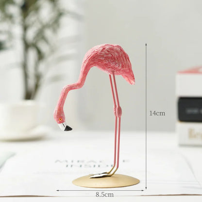 Resin Flamingo Figurine Modern Home Decor Sculpture for Shelf Display Living Room Accent Piece Office Desktop Tropical Bird Statue