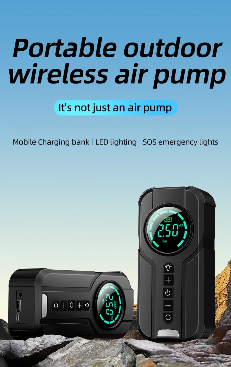 CarBoost | Smart Digital Tire Inflator with LED Light & Pressure Gauge | Fast and Durable for Emergency Use