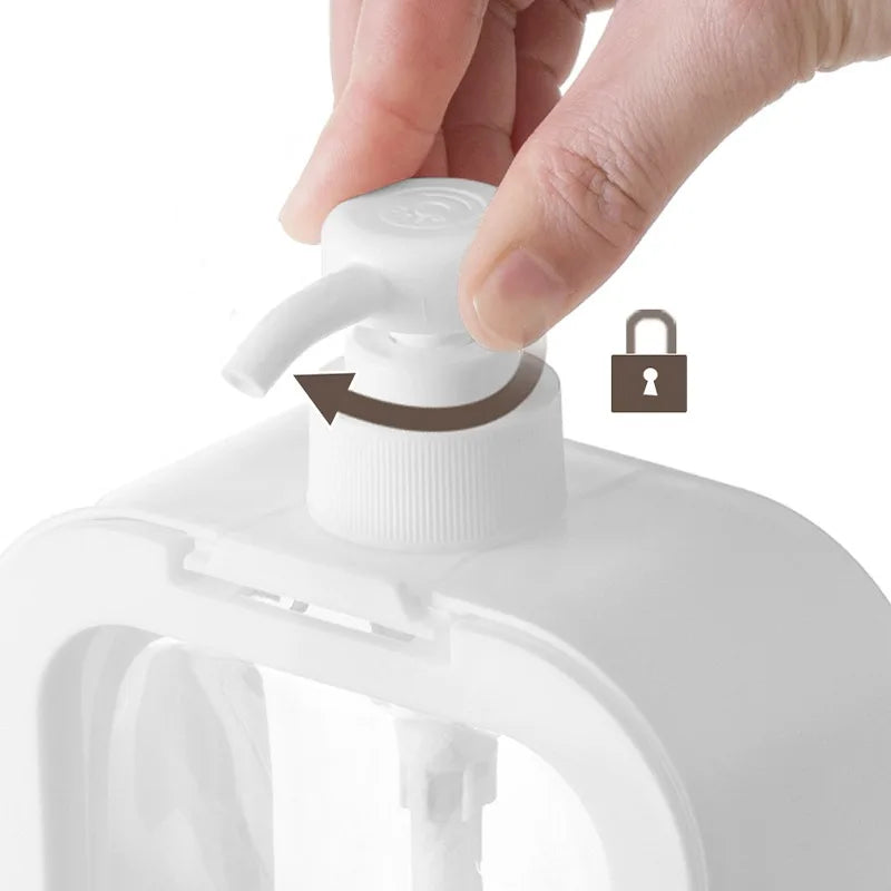 Dual Liquid Pump Bottle Set for Countertop Organization White Plastic Refillable Hand Wash Lotion Dish Liquid Dispenser for Kitchen Sink Bat