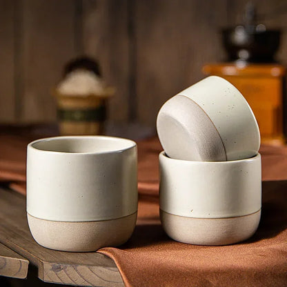 Handcrafted Stoneware Mug 8 fl oz Warm Beige Artisan Cup for Coffee Tea Espresso Daily Use Kitchen Drinkware Rustic Texture Small Batch Pott