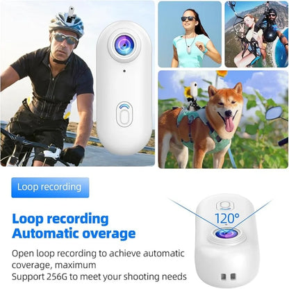 Compact 4K Action Camera with WiFi, Waterproof Housing, Magnetic Clip & 360° Rotating Mount for POV Recording