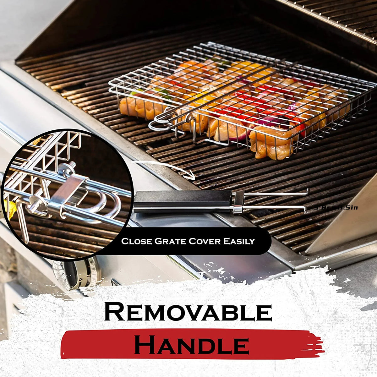 Grill Basket for Veggies, Foldable Fish Grill Basket with Non Stick Coating, Stainless Steel Grill Accessories for BBQ