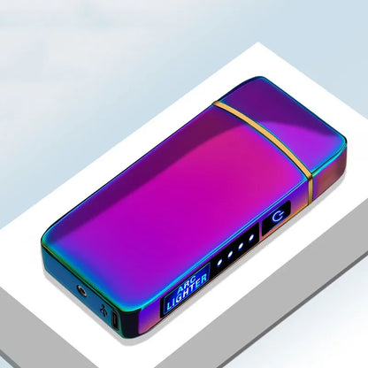 Rechargeable USB Arc Lighter Windproof Plasma Igniter for Candles Pipes Incense Coils Outdoor Camping Metal Touch Sensor LED Display