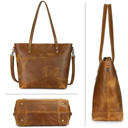 Ortekor Vintage Collection | Leather Tote Bag with Adjustable Strap | Spacious Design for Everyday Elegance