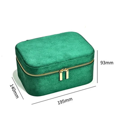 LUXEFLOW – Suede Travel Jewelry Case with Elegant Storage Design