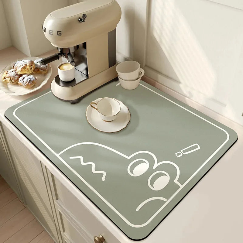 Microfiber Kitchen Mat Non-Slip Water Absorbent Runner for Sink Floor Stove Area Home 20x24 Inch Fast Dry Washable