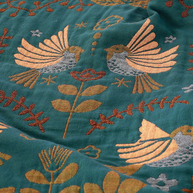 LeafWeave – Vintage Reversible Cotton Throw Blanket