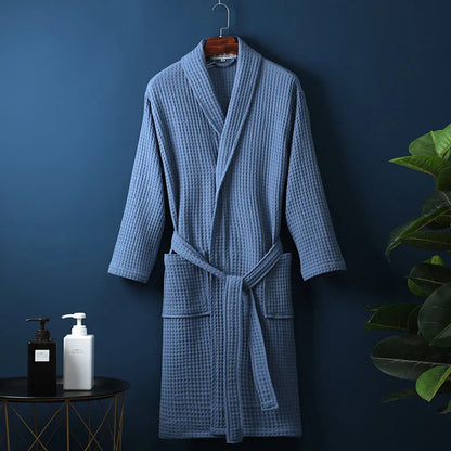 Soft Cotton Bathrobe for Women & Men – Cozy Lounge Robe After Shower Spa Hotel Home – Breathable Comfort Fit Loungewear