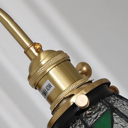Vintage Sconce with Stained Glass Shade E27 Socket 10 in Wide Ambient Lighting for Bedrooms Hallways Retro Style Art Deco Inspired