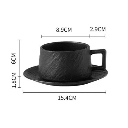 Glazed Porcelain Cup and Saucer Set for Tea Coffee Hot Chocolate Kitchen Dining Home Office Breakfast Drink Ware Modern Tableware