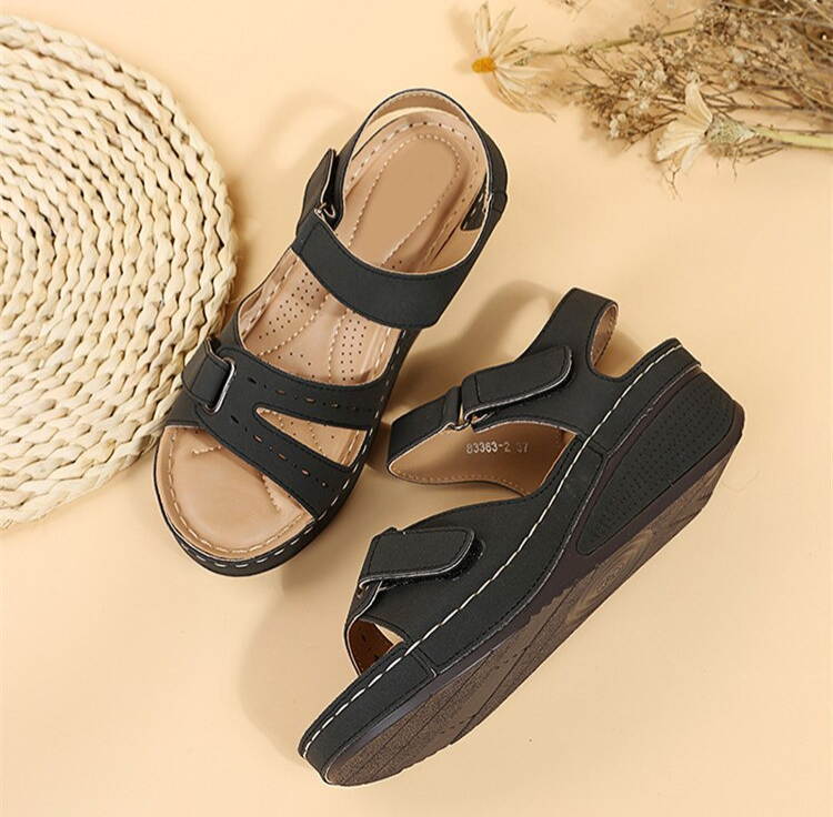 Women's Arch Support Sandals with Adjustable Hook & Loop Straps – Cushioned Footbed, Anti-Slip Sole for All-Day Comfort, Summer Walking