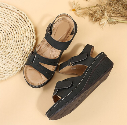 Women's Arch Support Sandals with Adjustable Hook & Loop Straps – Cushioned Footbed, Anti-Slip Sole for All-Day Comfort, Summer Walking