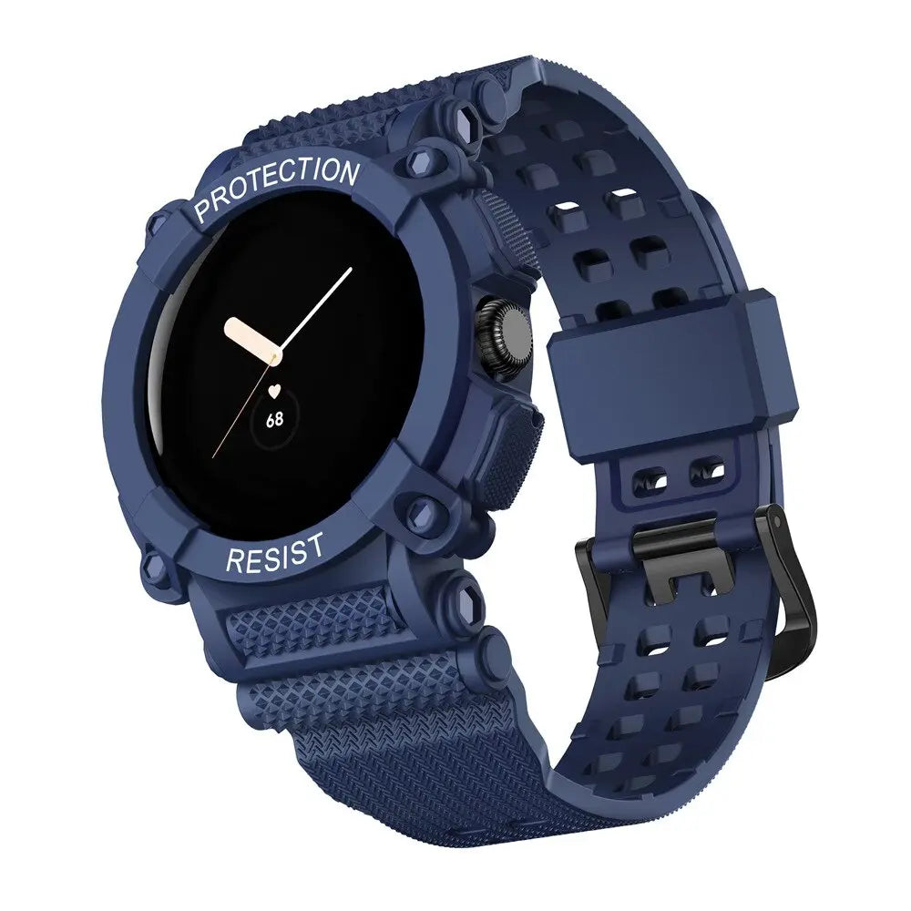 Protective Strap & Shell Combo for Pixel Watch – Matching Band & Bumper Case