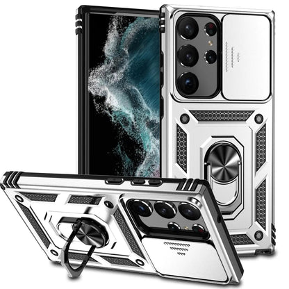Protective Stand Case with Lens Guard for Samsung Galaxy S23 Series – Hands-Free Viewing & Drop Protection