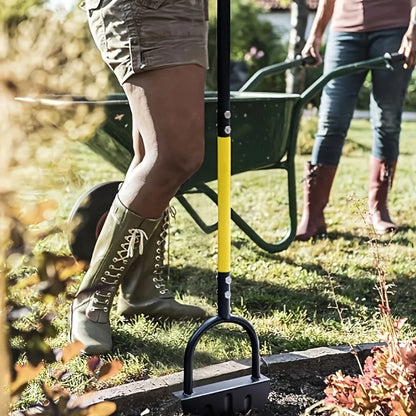 Manual Lawn Edger with Serrated Half-Moon Blade for Garden Beds, Pathways & Turf Trimming | Steel Step Tool for Yard Edging & Border Cutting