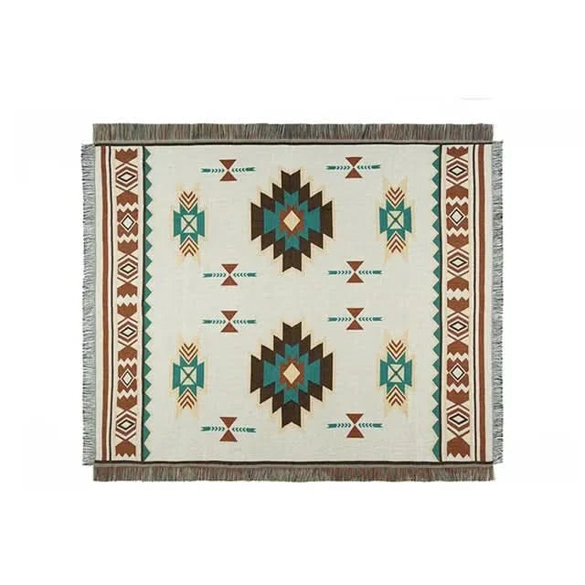 MEXIBREEZE – Bohemian Linen Blanket for Travel & Sofa Use