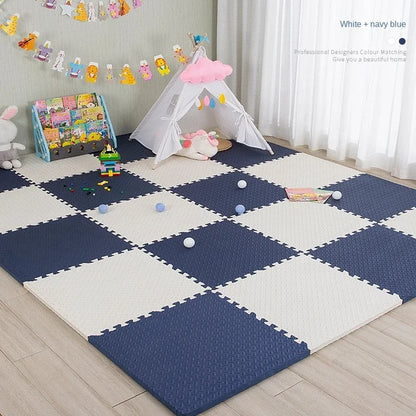 Interlocking Foam Floor Tiles 12x12 Inch Non-Slip Cushioned Baby Crawling Mat for Nursery Playroom Kids Activity Area Water-Resistant EVA Pu
