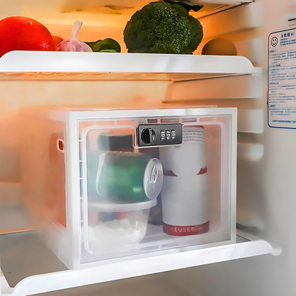 Secure Storage Bin | Lockable Food Storage Container with Combination Lock | Ideal for Refrigerator Organization