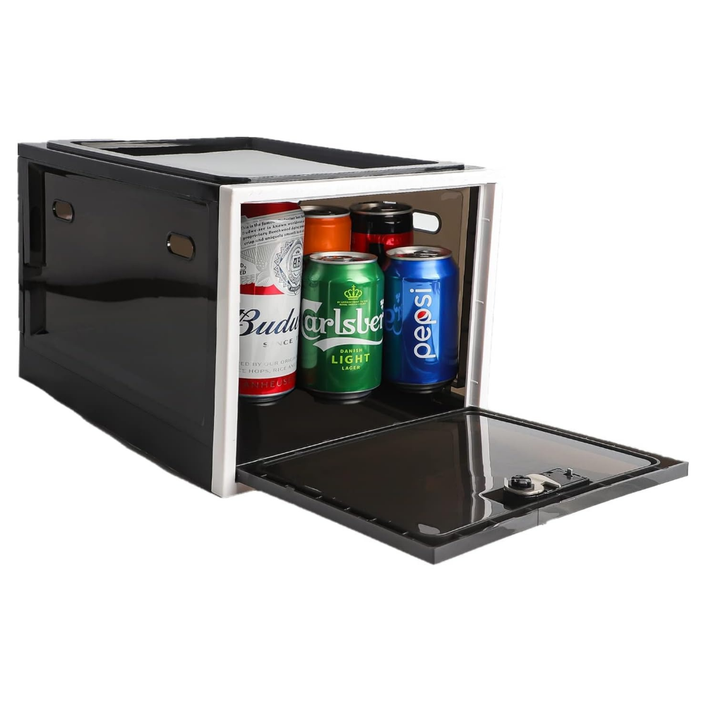 Lockable Food Storage Container with Combination Lock, Plastic Storage Bin, Clear Storage Container for Refrigerator