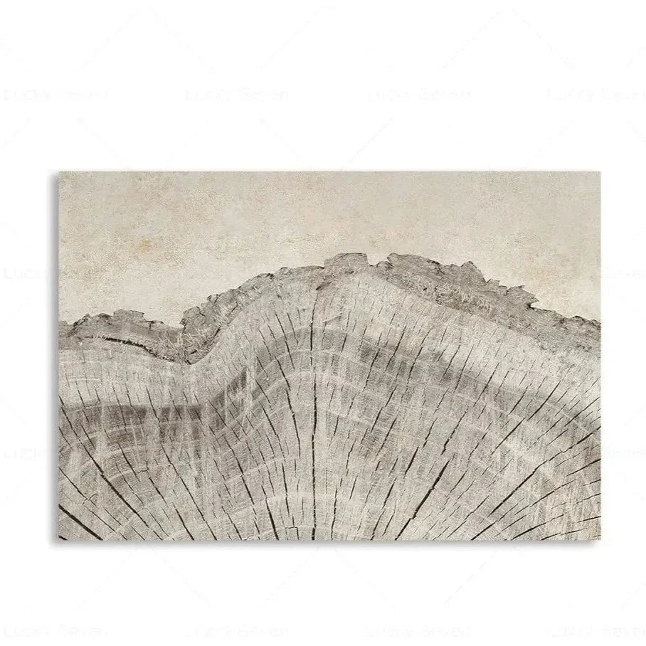 Abstract Tree Ring Wall Art Polyester Canvas 24x18 Inch Nature-Inspired Home Decor for Living Room Bedroom Office Rustic Organic Woodland De