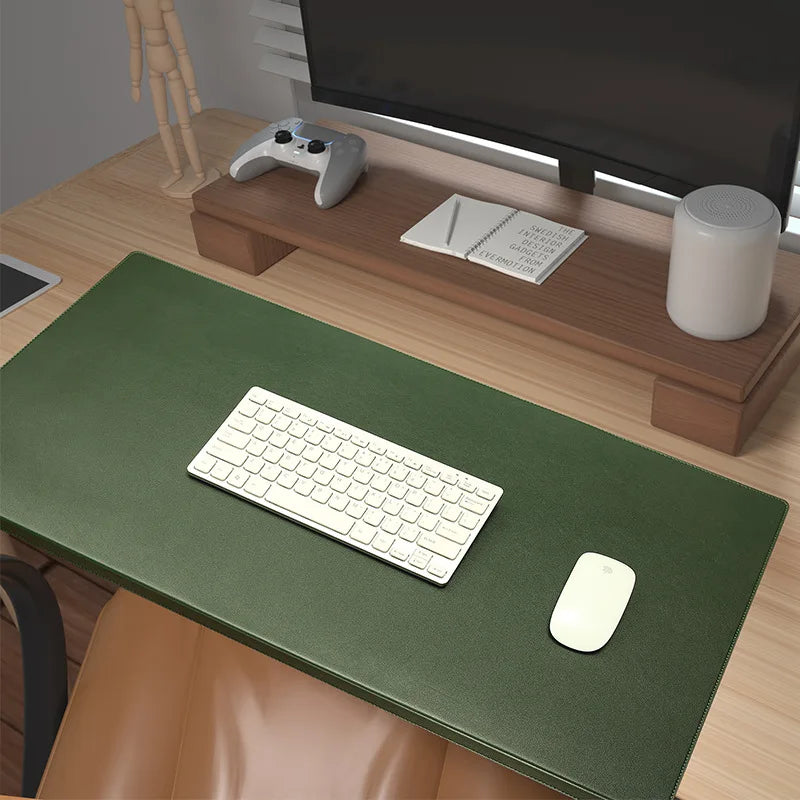 Ergonomic Desk Pad with Cushioned Wrist Rest and Elbow Support for Office, Gaming, and Home Workspace - Premium Vegan Leather Surface