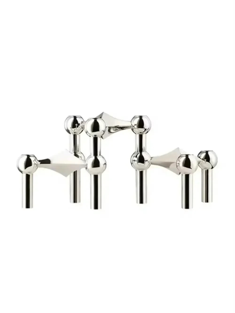 Geometric Metal Candle Holder - Modular Stacking Candelabra for Tables & Centerpieces - Modern Minimalist Decor