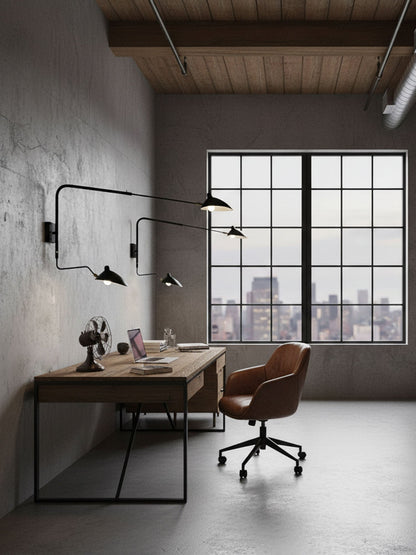 Articulating Wall Lamp with Extending Arm 47-55 Inches Aluminum LED Fixture for Bedroom Reading Nook Living Room Hallway Accent Lighting Ind