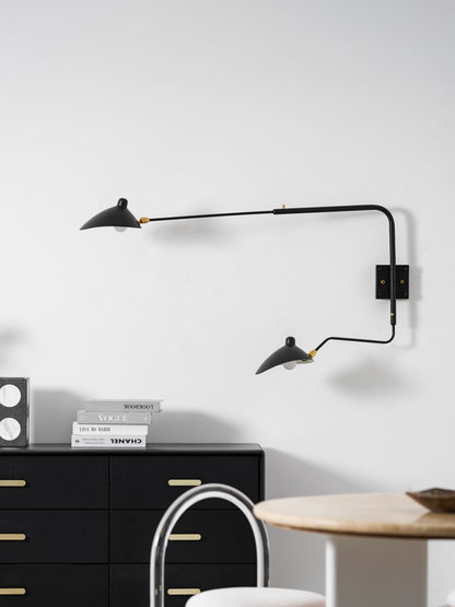 Articulating Wall Lamp with Extending Arm 47-55 Inches Aluminum LED Fixture for Bedroom Reading Nook Living Room Hallway Accent Lighting Ind