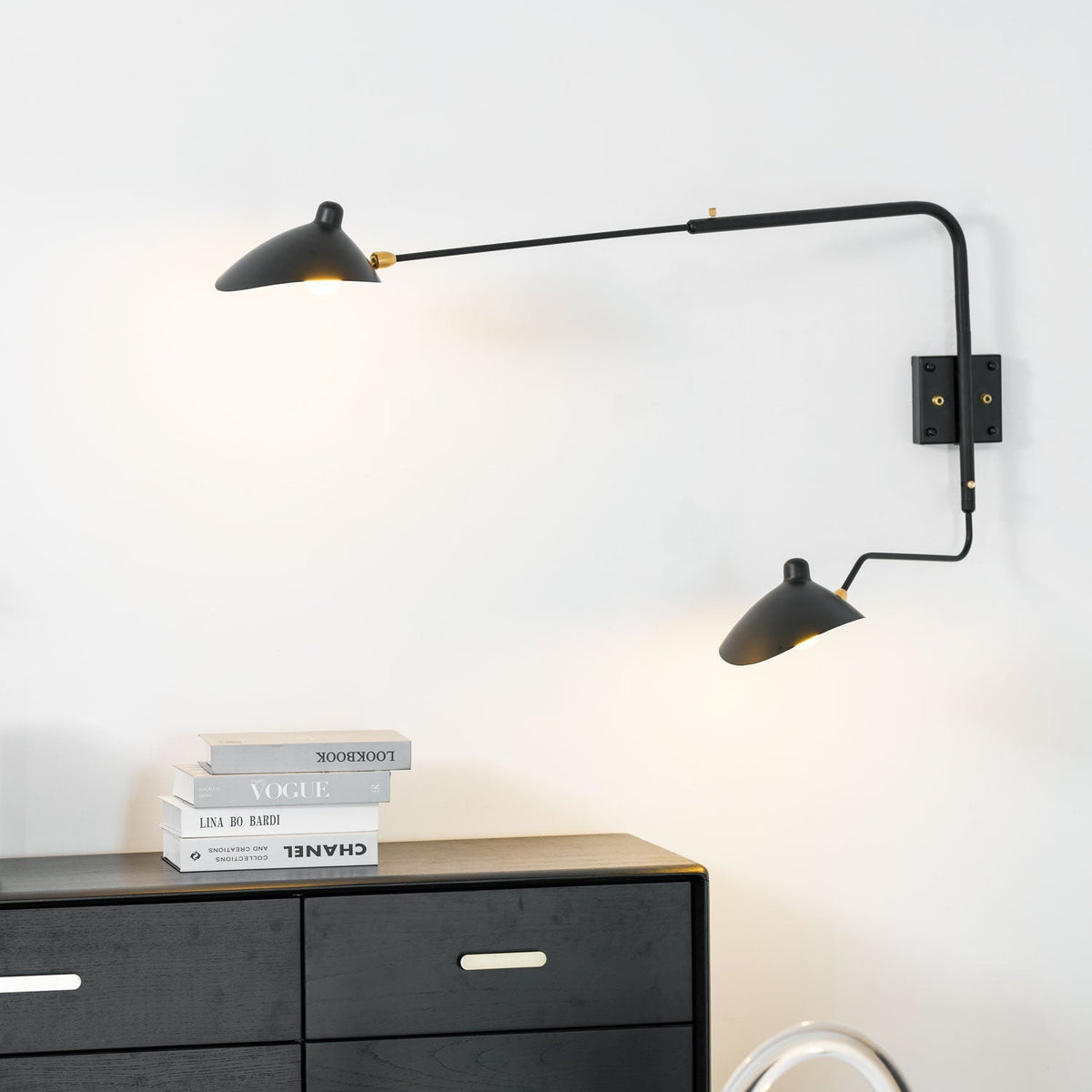 Articulating Wall Lamp with Extending Arm 47-55 Inches Aluminum LED Fixture for Bedroom Reading Nook Living Room Hallway Accent Lighting Ind
