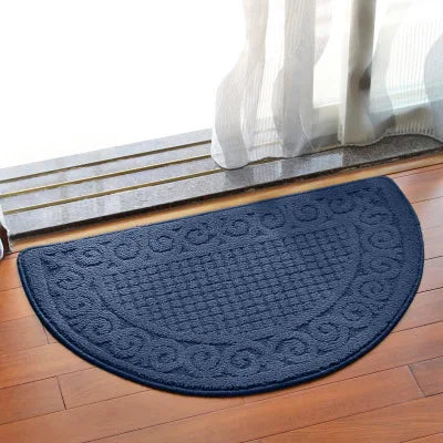 Semicircle Doormat Non-Slip Polyester Entry Mat for Front Door Kitchen Bathroom