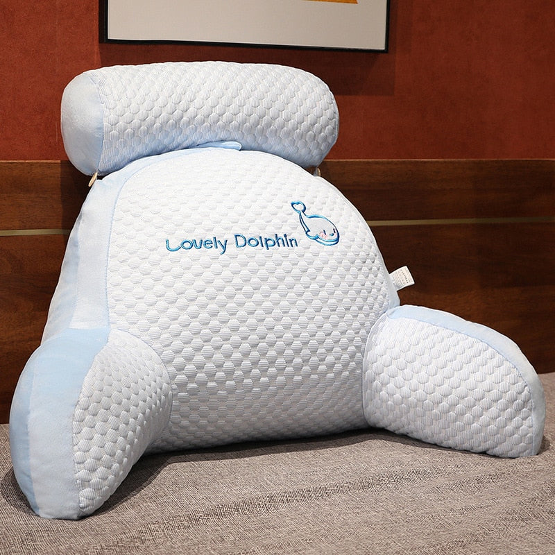 Cartoon Character Backrest Cushion with Lumbar Support – Extra Plush Reading Pillow for Couch, Bed & Gaming Chair – 28×20×10 or 24×18×8