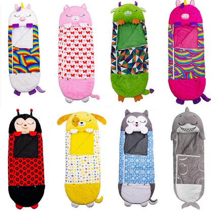 Kids Sleeping Bag with Animal Character Design - Cozy Fleece Sleep Sack for Sleepovers, Camping & Indoor Use