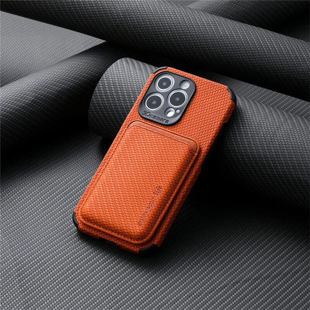 MagSafe Wallet iPhone Case with Card Holder Slot Magnetic Wireless Charging Compatible TPU PU Protection for iPhone 15 14 13 12 11 Pro Max M