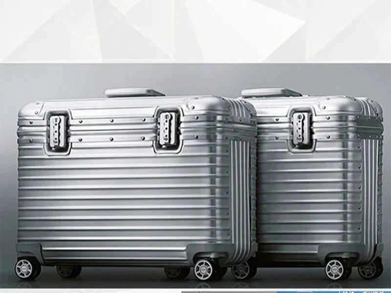 Hard Shell Luggage Aluminum-Magnesium Spinner Suitcase TSA Lock Travel Carry-On and Checked Baggage Set for Business Trips Vacation