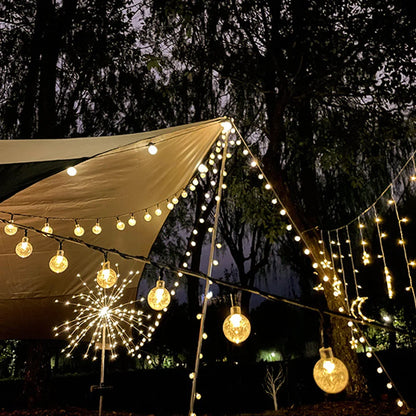 Outdoor LED String Lights Solar Powered Waterproof Decorative Yard Lighting 30 ft for Patio Garden Deck Backyard Pathway Landscape Accent