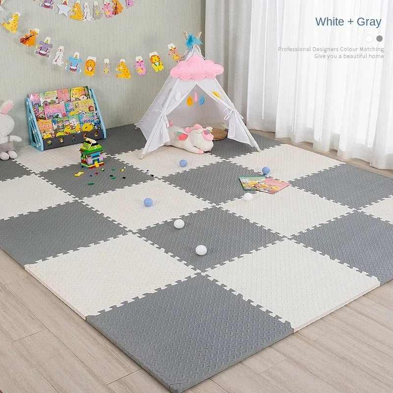 Interlocking Foam Floor Tiles for Kids Playroom 12x12 Inch Cushioned Baby Crawling Mat Non-Slip Puzzle Mats Nursery Safe Play Area