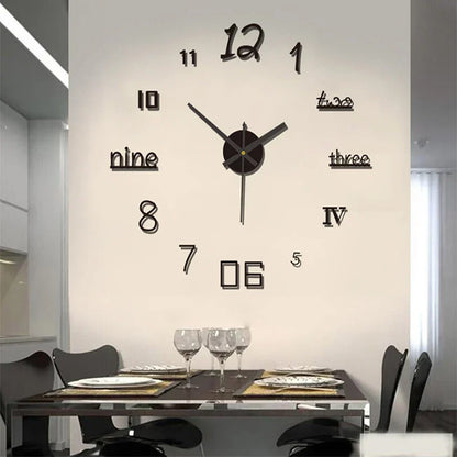 Oversized Acrylic Timepiece 35 Inches Red Whisper-Quiet Movement Decorative Statement Clock for Home Office Bedroom