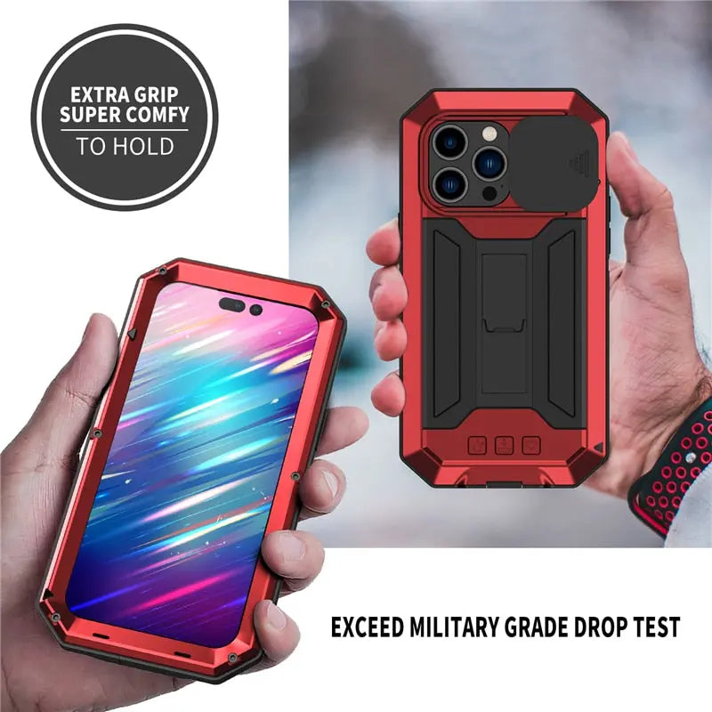 Military-Grade iPhone 14/13 Case with Built-In Screen Shield – Full-Body Defense for Drop, Scratch & Impact