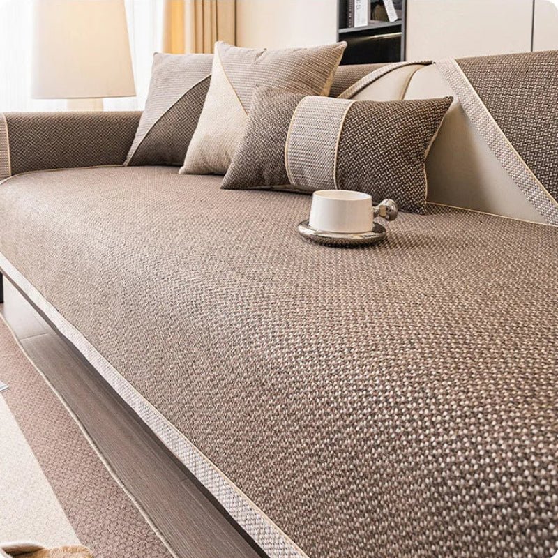 Quilted Furniture Protector 28 x 59 in Non-Slip Cotton Blend Couch Cover for Sofa Seats Armrests Backrests Pet-Friendly Sectional Loveseat S