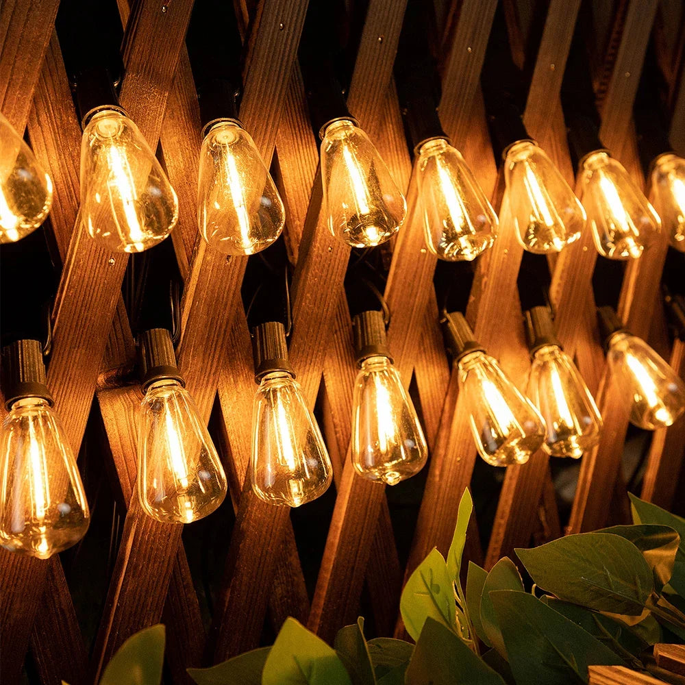 Weather-Resistant Patio Globe Lights with 15 Unbreakable Bulbs – 33 ft Plug-In Bistro Lighting for Deck, Yard, and Garden – Dimmable Weather