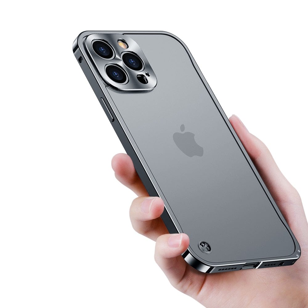 Aircraft-Grade Aluminum iPhone Case Precision-Milled Snap-On Protection for Apple Smartphones Slim Lightweight Metal Bumper Shell