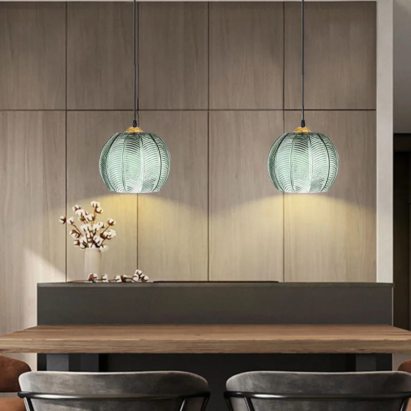 Botanical Glass Pendant Fixture E27 Socket Overhead Lighting for Kitchen Island Dining Table Modern Farmhouse Home Decor